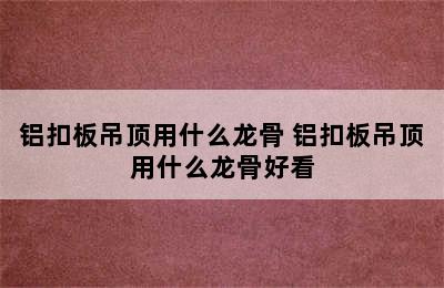 铝扣板吊顶用什么龙骨 铝扣板吊顶用什么龙骨好看